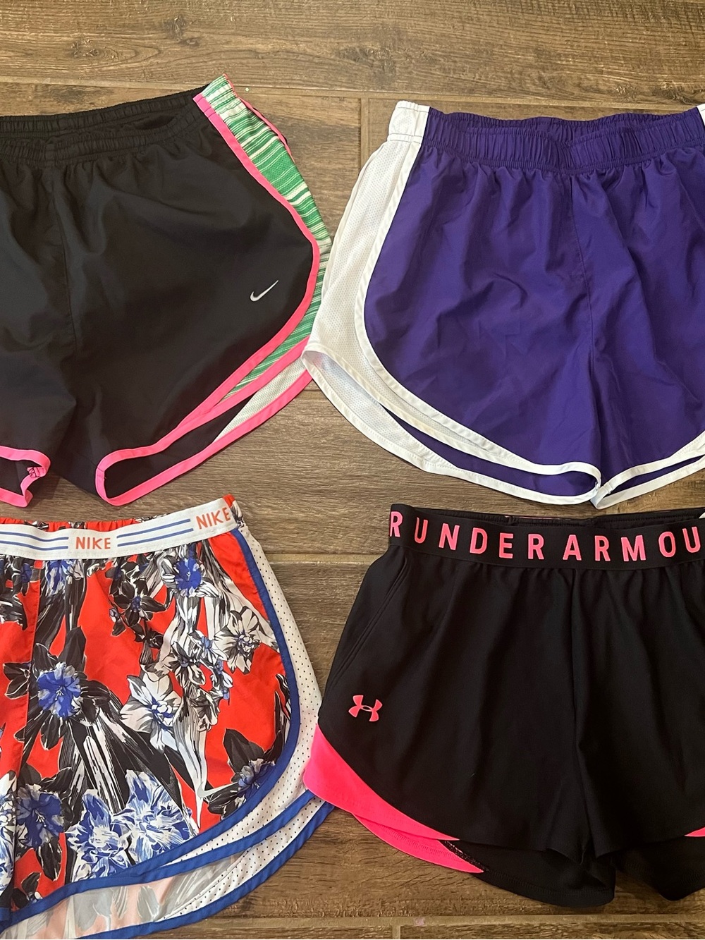 Nike/Under Armour Athletic Shorts Bundle x4- Women's
